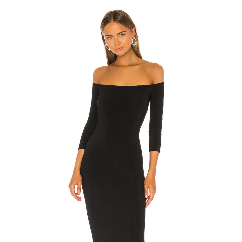 REVOLVE NORMA KAMALI Off The Shoulder Black Gown